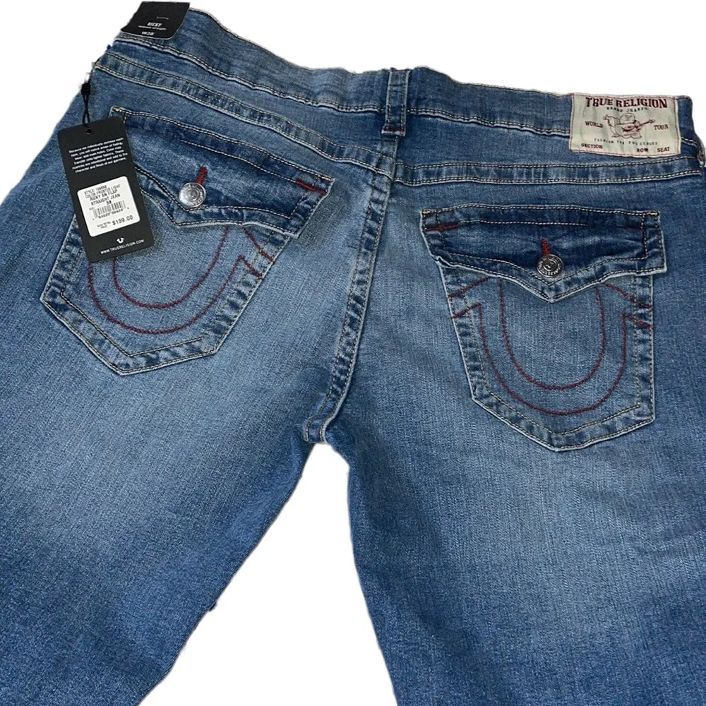NWT True Religion Ricky Flap Frosted Light, Size 38x33